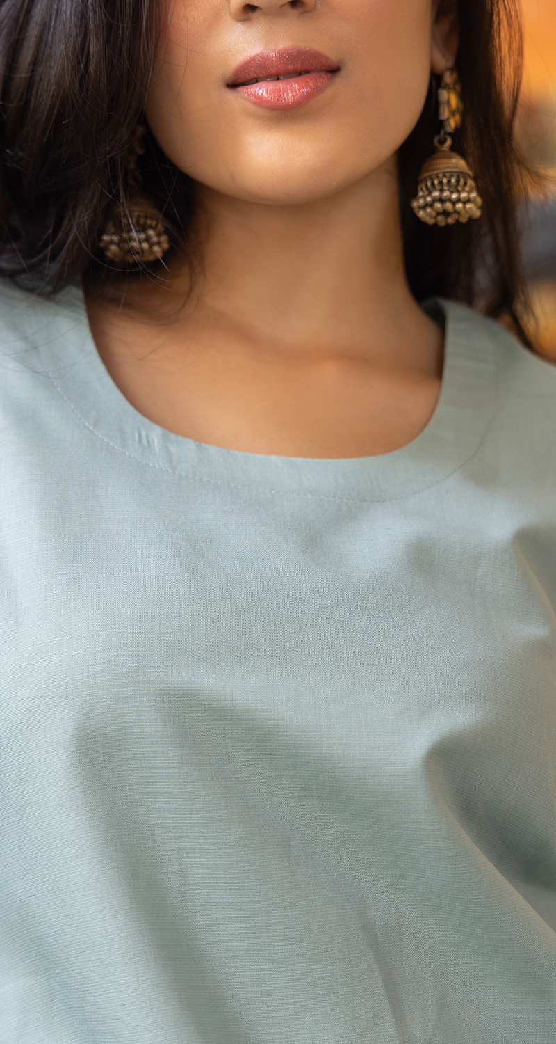 Fairy Lights Kurta in Sea Green