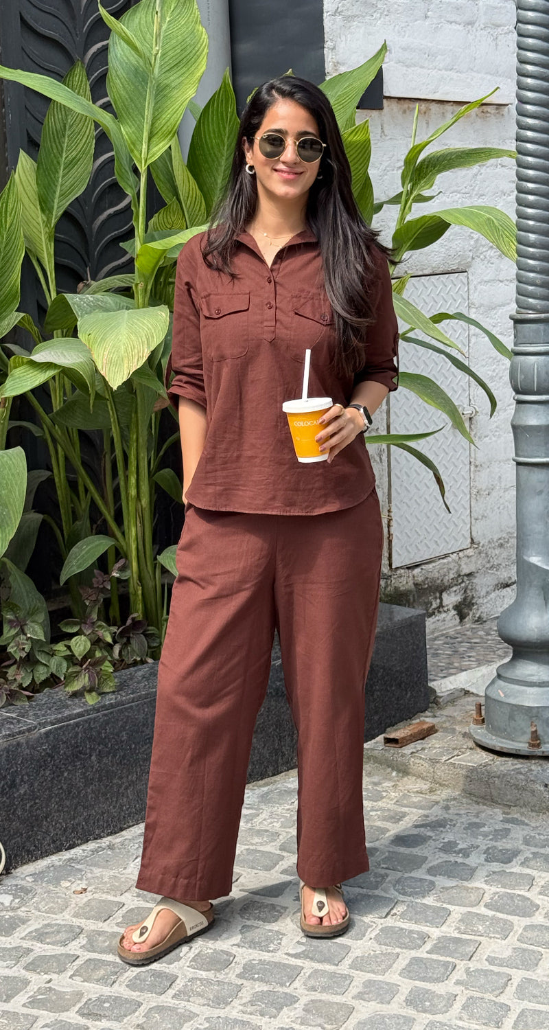 Masala Chai Co-Ord Set in Brown