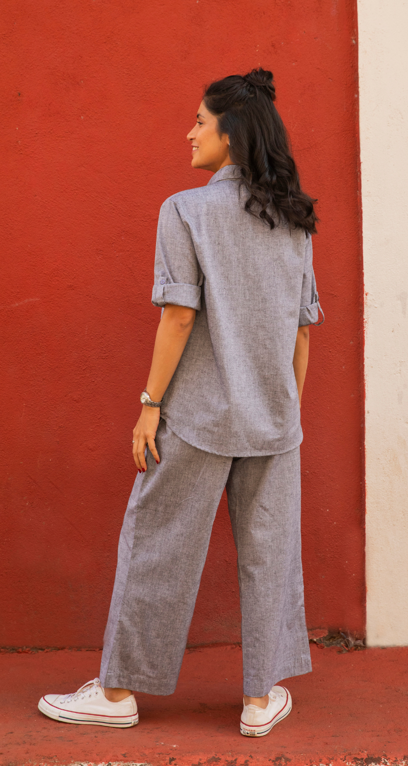 Masala Chai Co-Ord Set in Grey