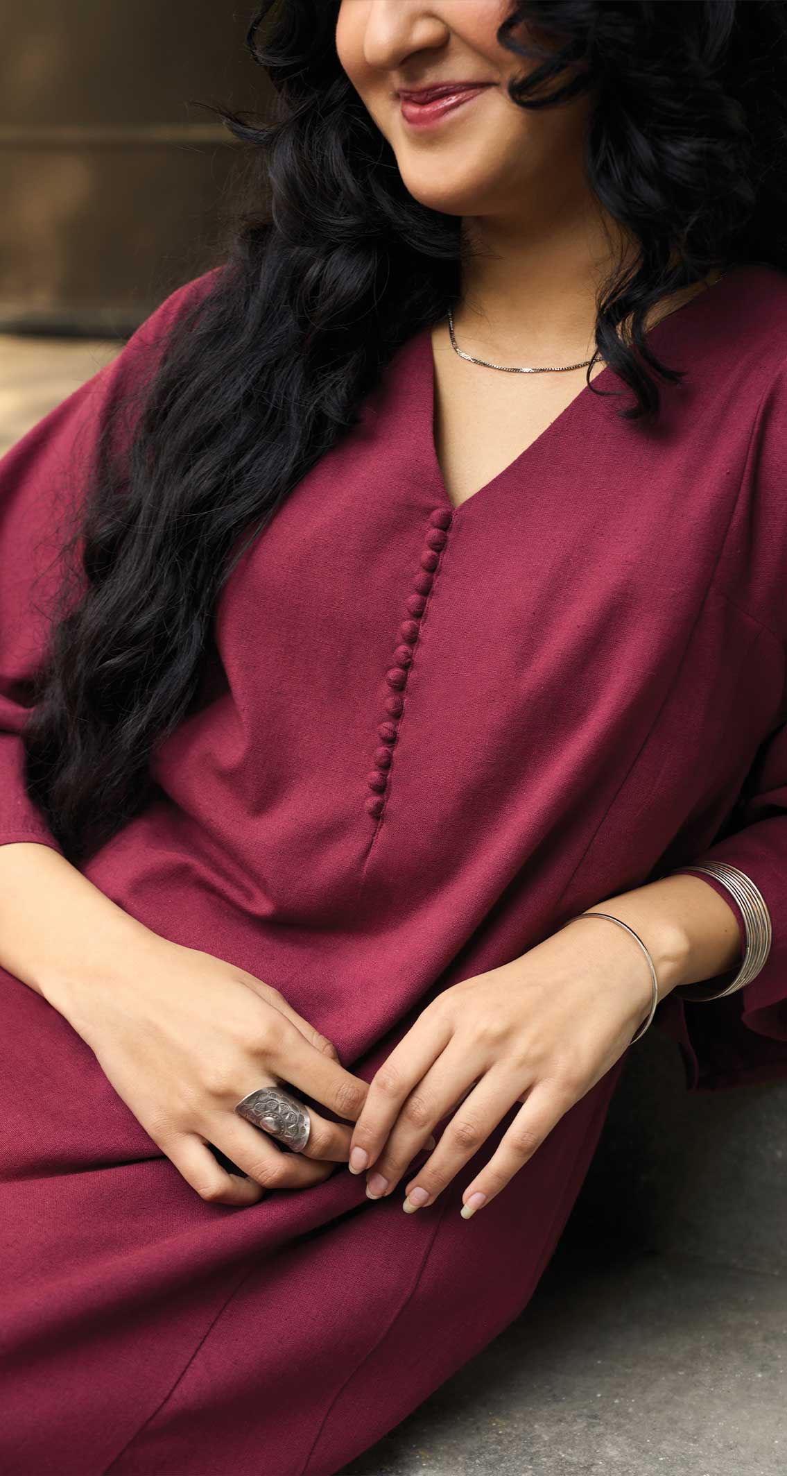 Lip Tint Kurta in Burgundy