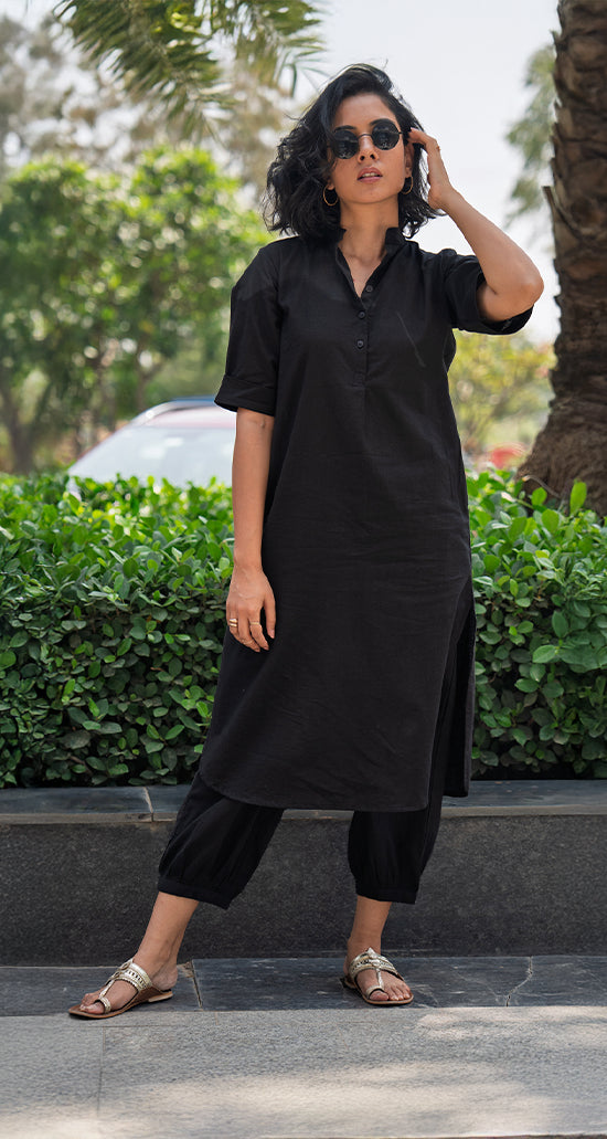 Butter Toast Kurta Co-Ord Set in Black