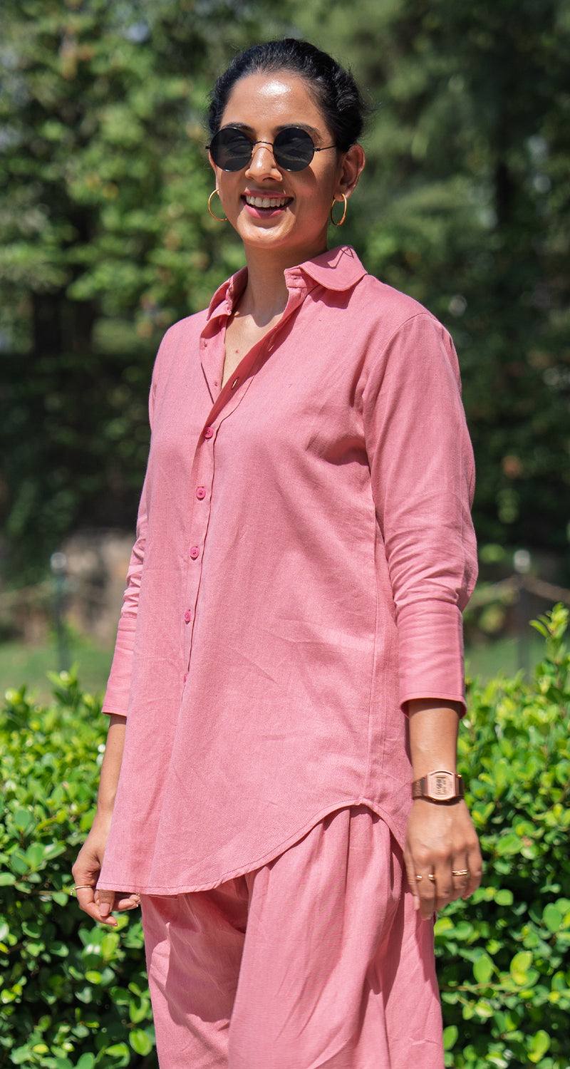 Slow Life Co-Ord Set in Salmon Pink