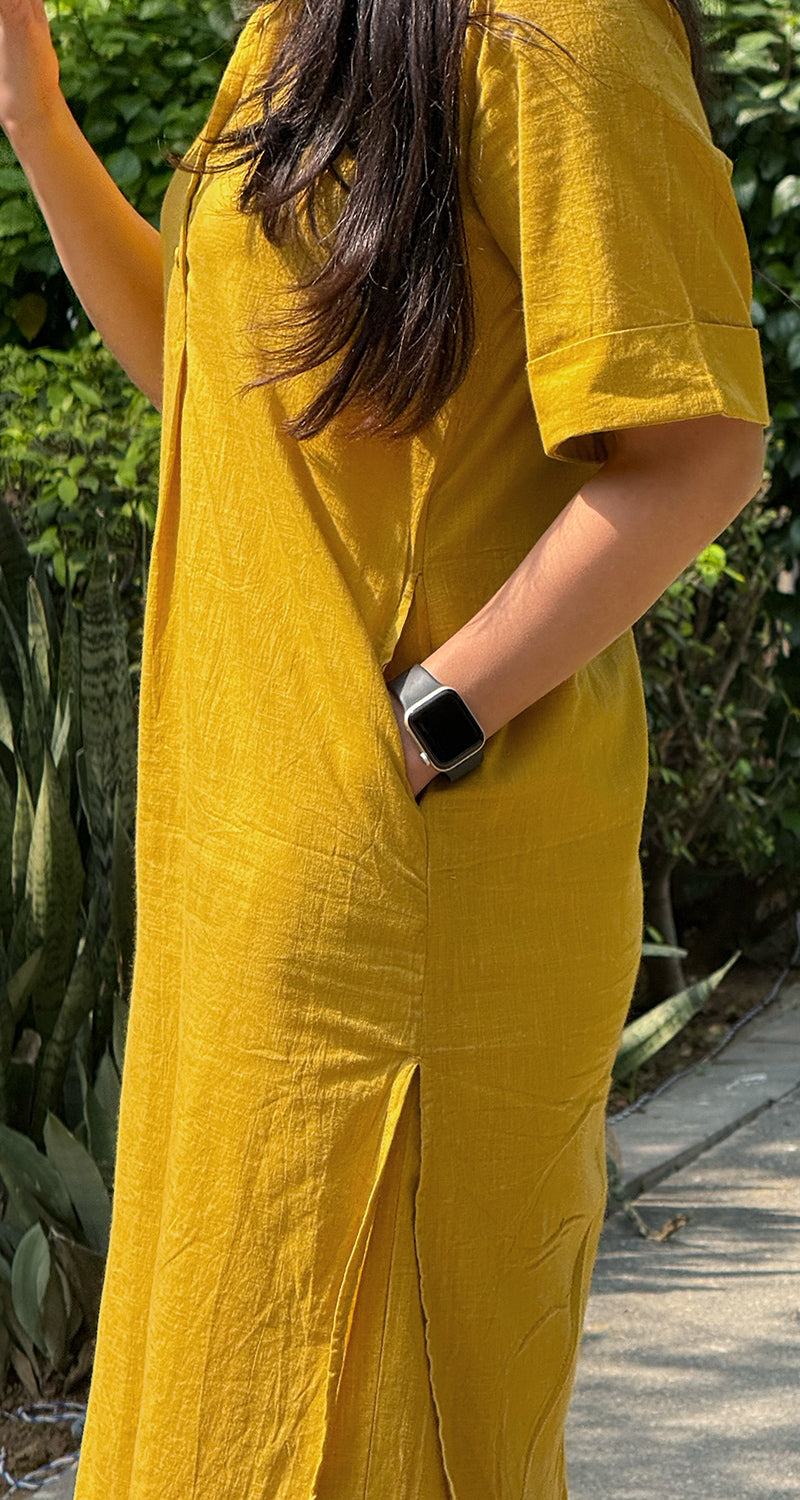 Butter Toast Kurta in Mustard