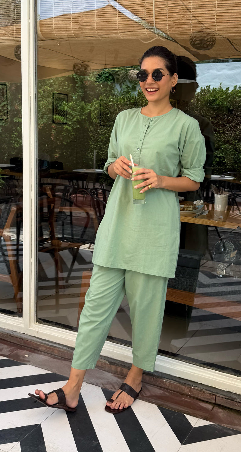 Iced Coffee Set in Matcha Green