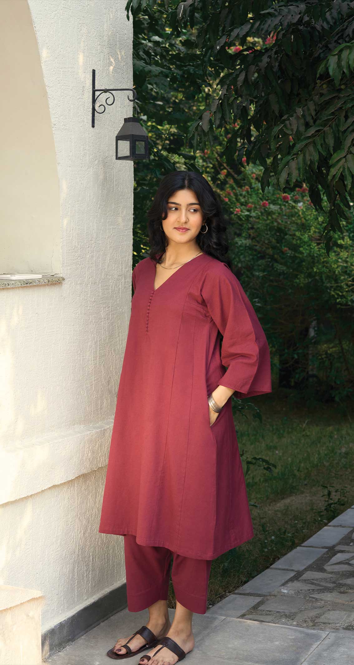 Lip Tint Kurta in Burgundy