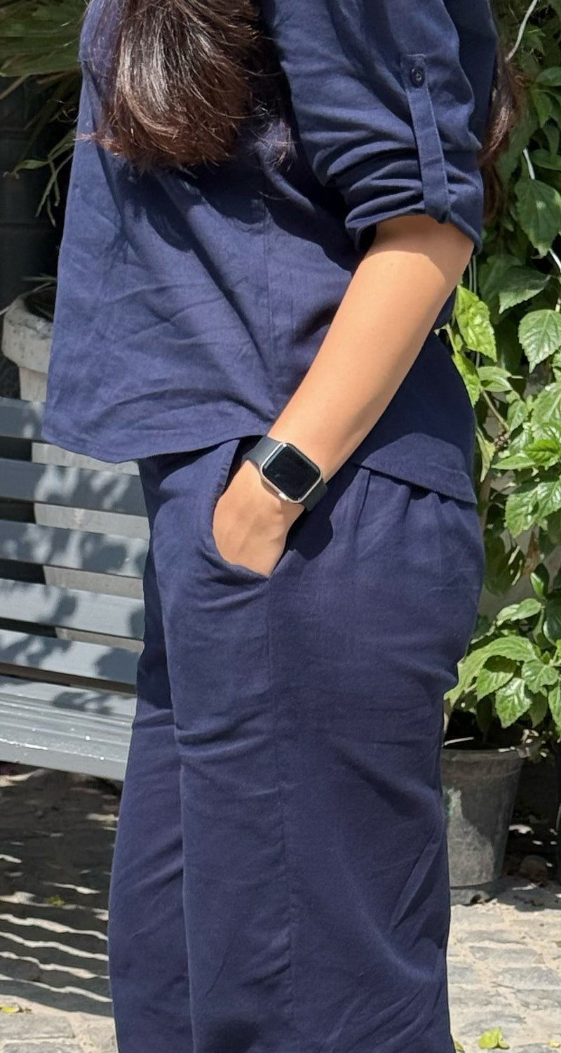 Masala Chai Co-Ord Set in Navy