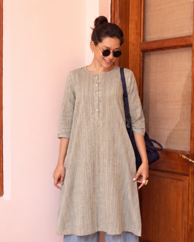 Paper Plane Kurta in Sand