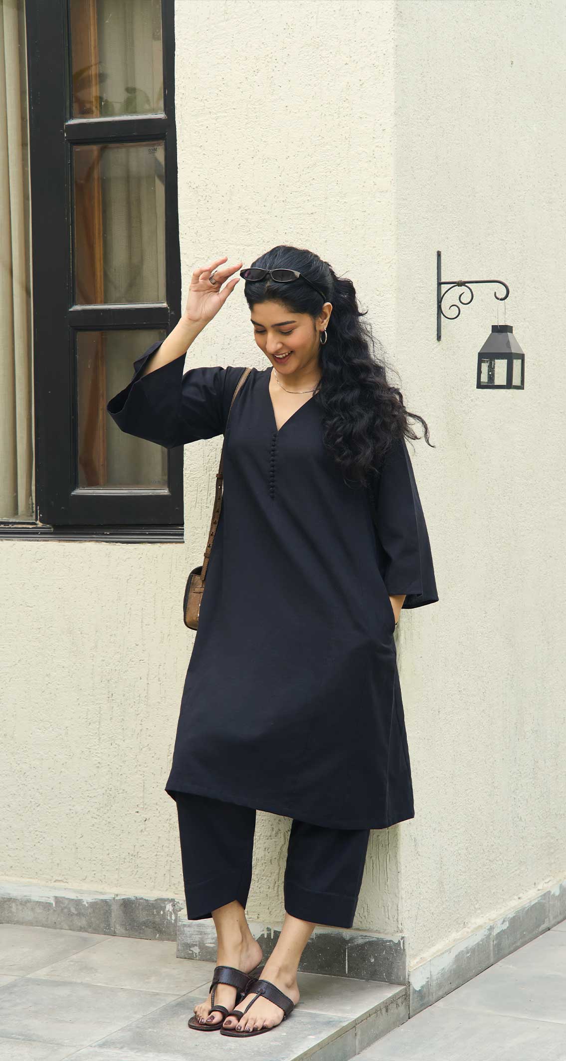 Lip Tint Kurta in Black