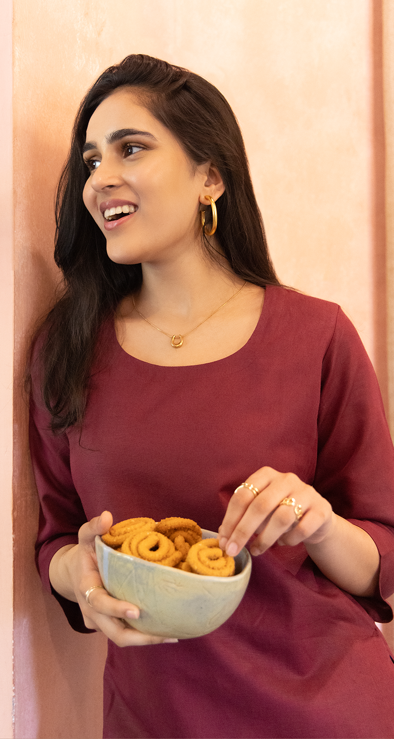 Fairy Lights Kurta Set in Burgundy & French Blue