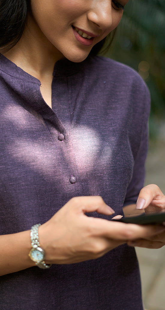 Sunday Paper Kurta in Moody Purple