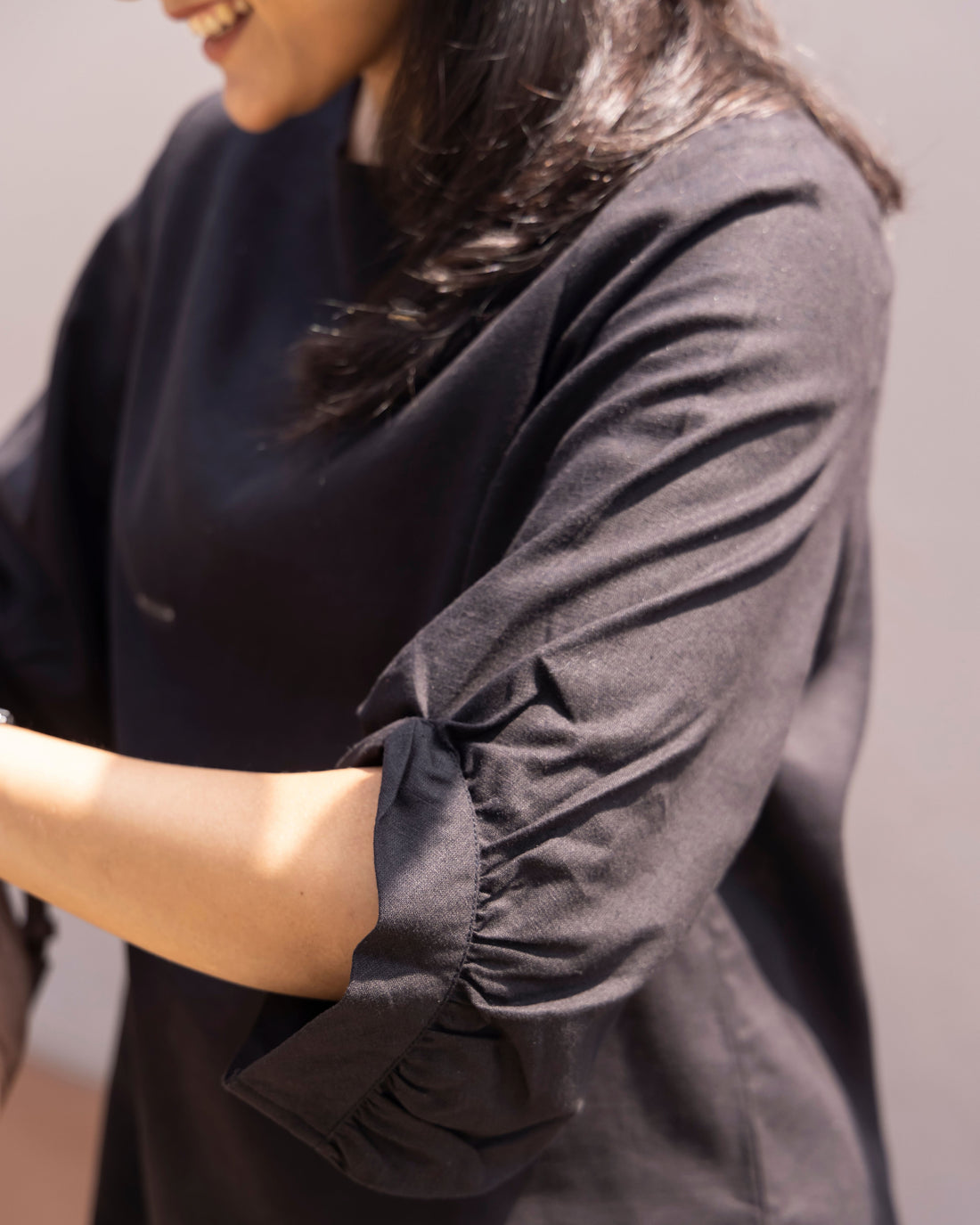 Front Row Kurta in Ink Black