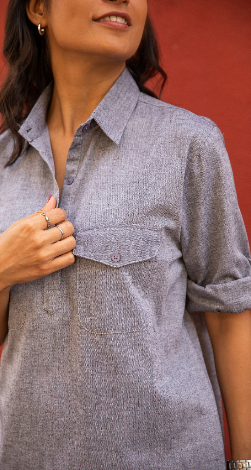 Masala Chai Co-Ord Set in Grey