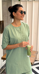 Iced Coffee Top in Matcha Green
