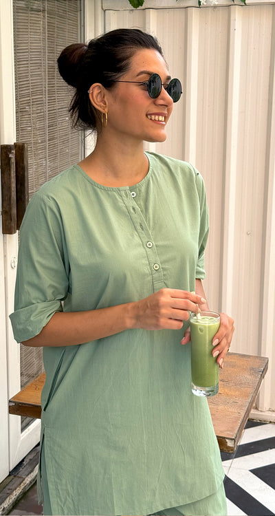 Iced Coffee Top in Matcha Green