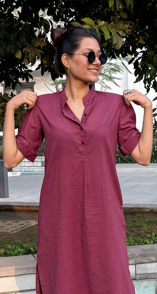 Butter Toast Kurta in Burgundy