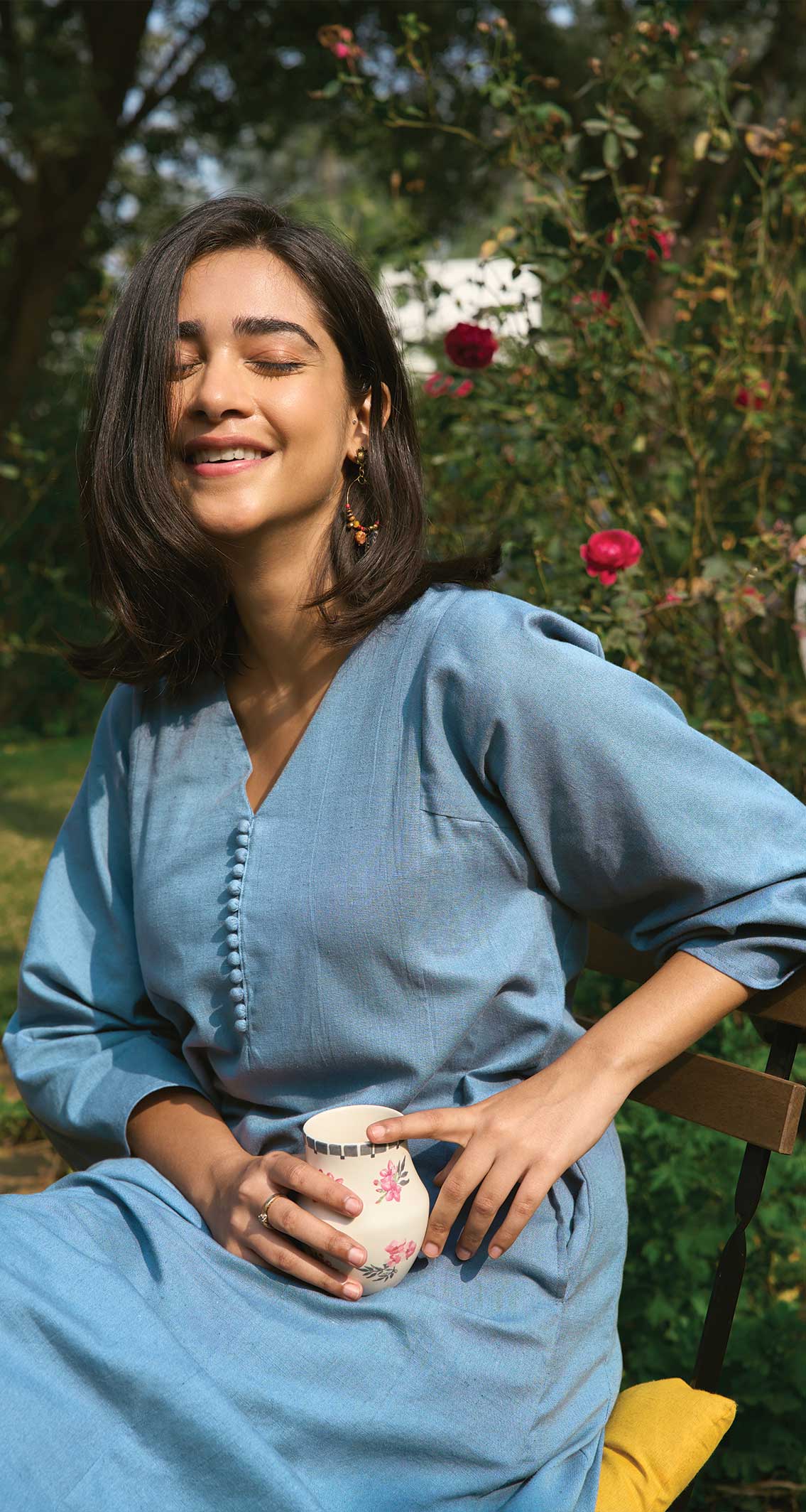 Lip Tint Kurta in Blue