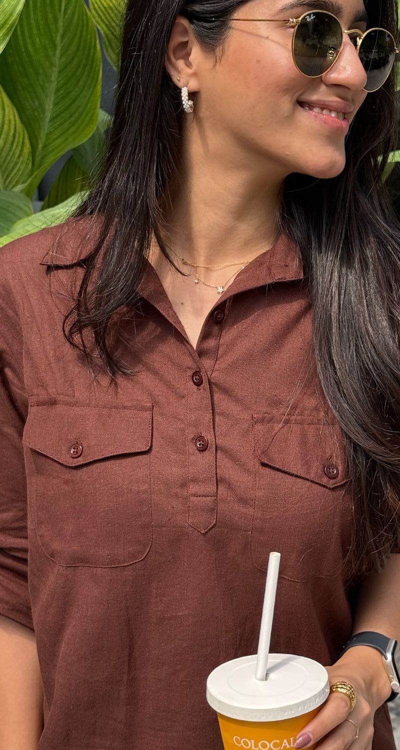 Masala Chai Co-Ord Set in Brown