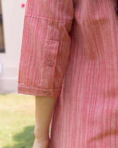 Paper Plane Kurta in Coral