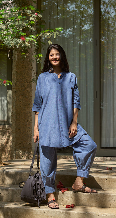 Sunday Paper Co-ord Set in Easy Blue
