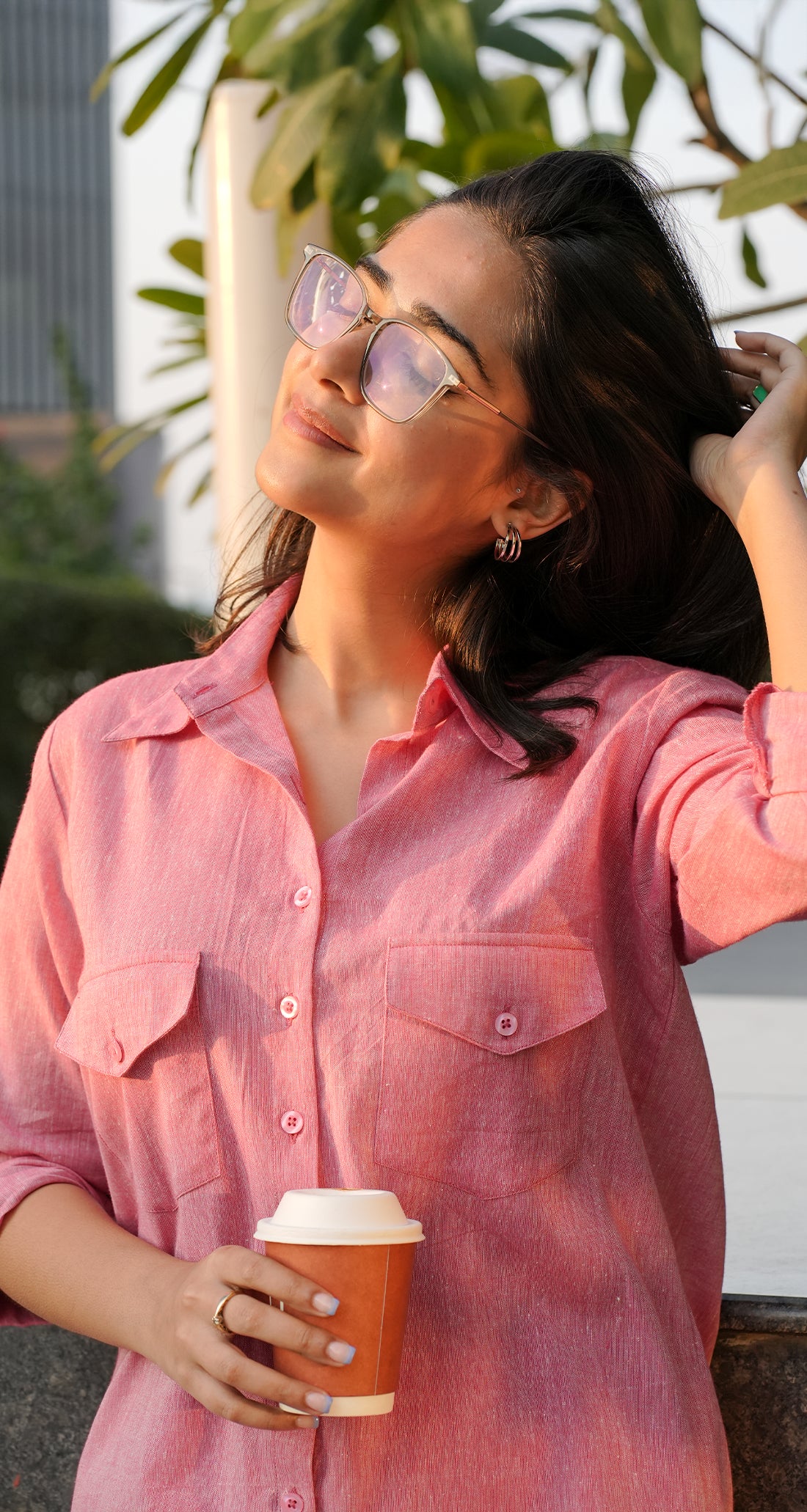 Bougainvillea Kurta Set in Spring Pink