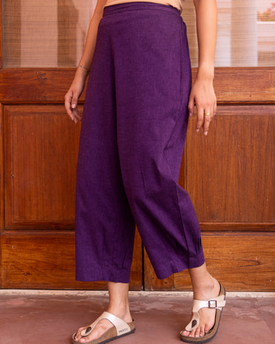 Silver Hoops Pants in Jamun Purple