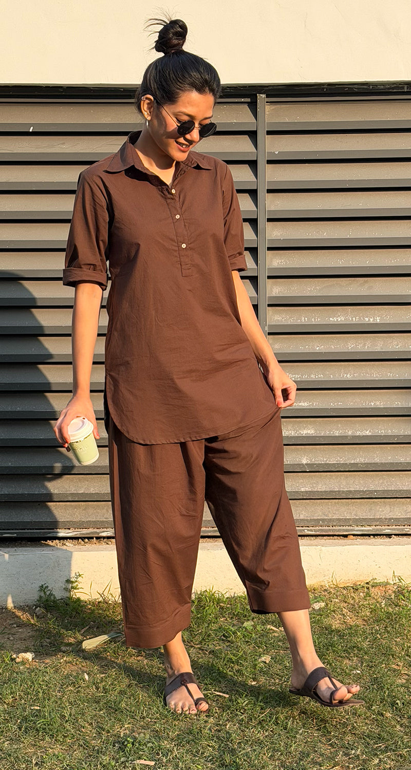 Beach Walk Co-Ord Set in Brown