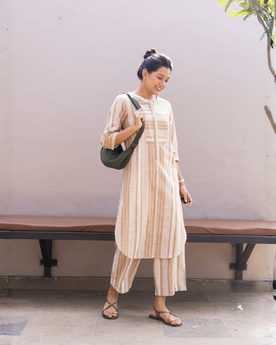 Matchstick Co-Ord in Almond Brown