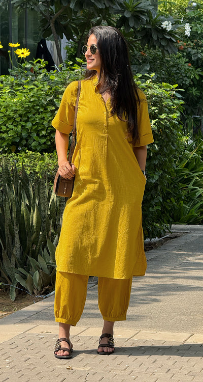 Butter Toast Kurta in Mustard