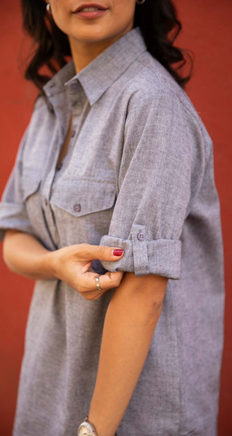 Masala Chai Co-Ord Set in Grey