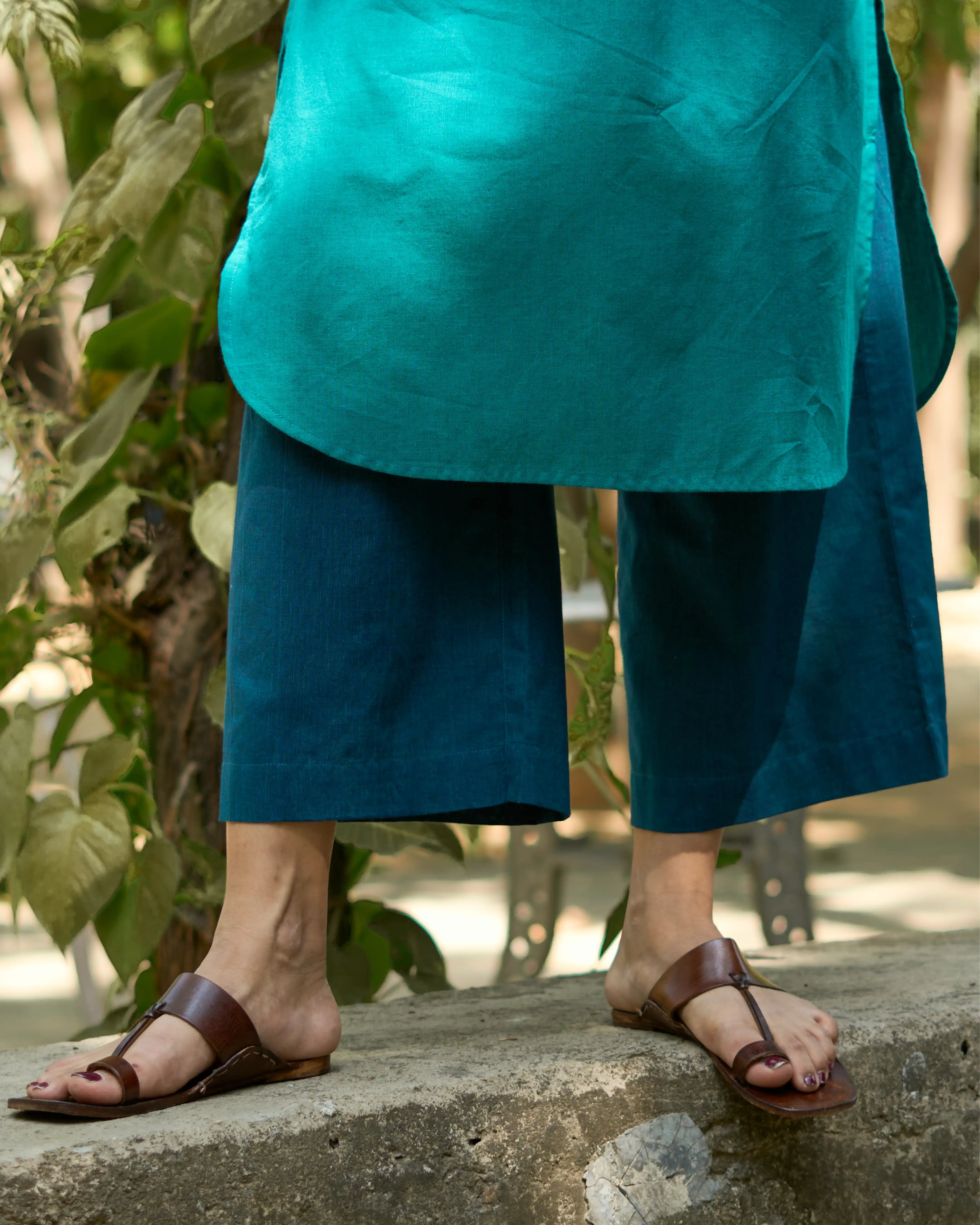 Potluck Kurta Set in Herby Teal