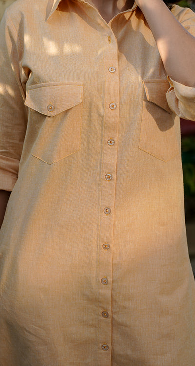 Bougainvillea Kurta Set in Peach