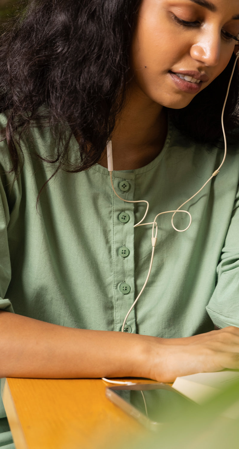 Iced Coffee Set in Matcha Green