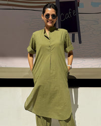 Butter Toast Kurta in Olive Green