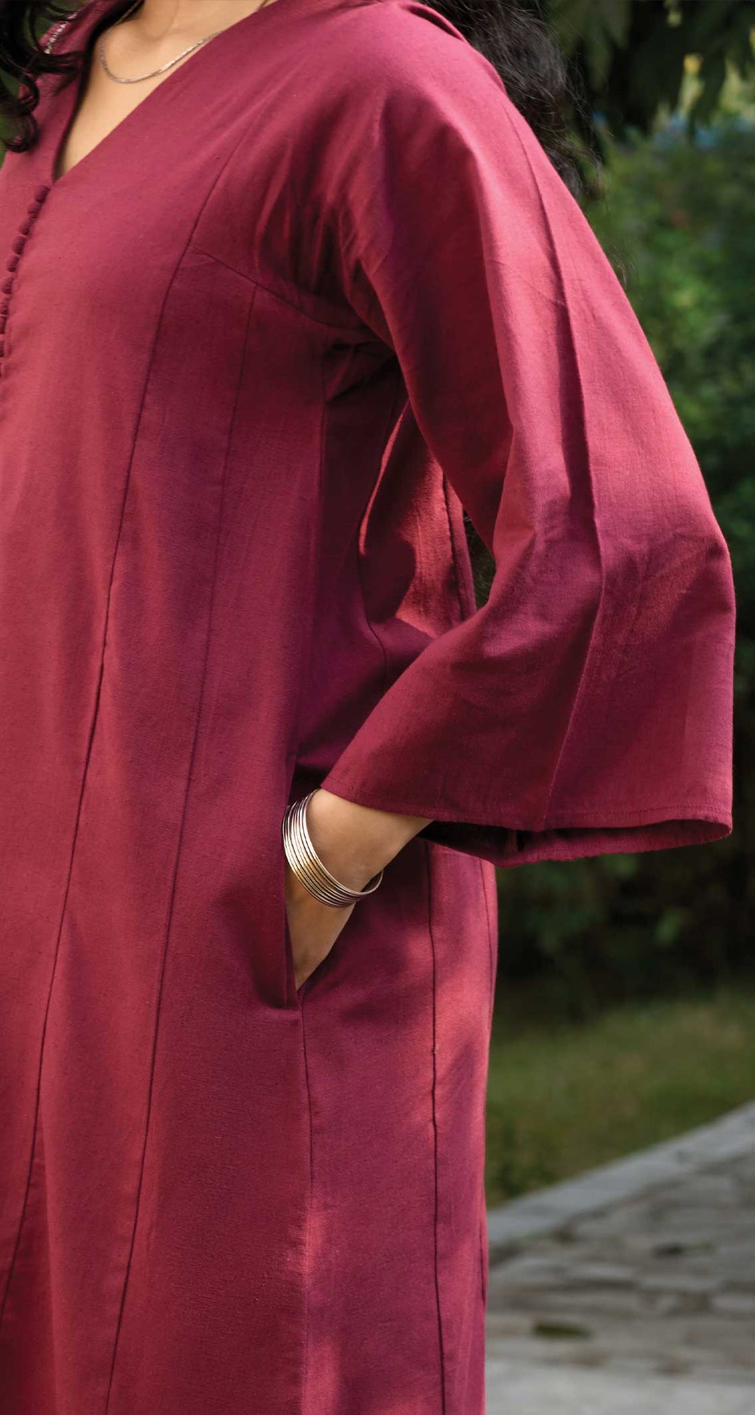 Lip Tint Kurta in Burgundy