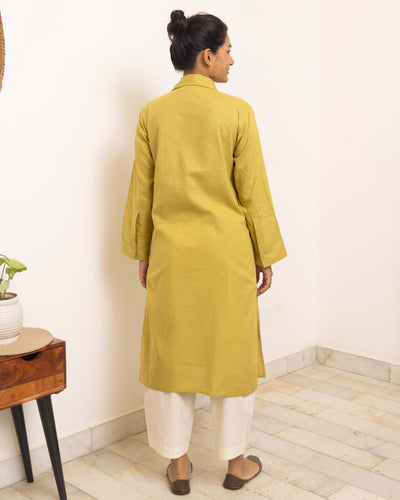 Sticky Note Kurta in Zesty Green