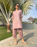 Silver Hoops Kurta Co-Ord Set in Burgundy