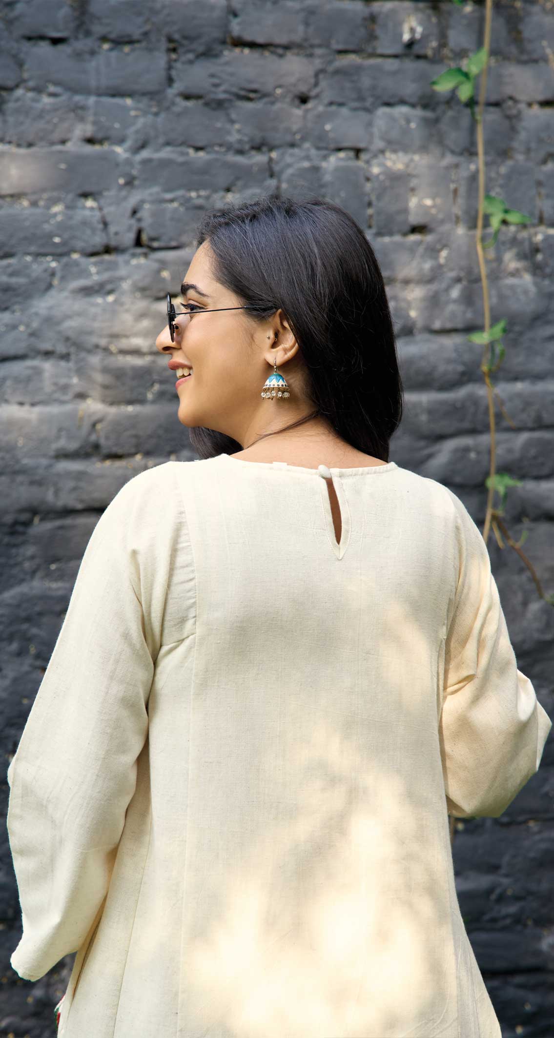 Lip Tint Kurta in Off-White