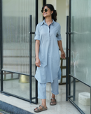 Postcard Co-ord Set in Ice Blue