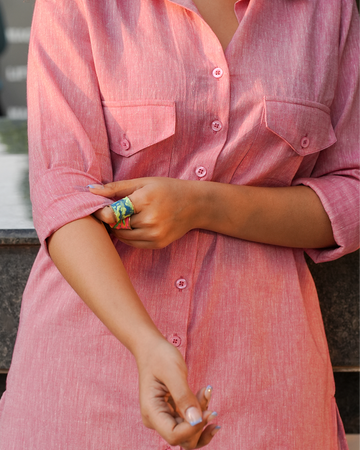 Bougainvillea Kurta in Spring Pink