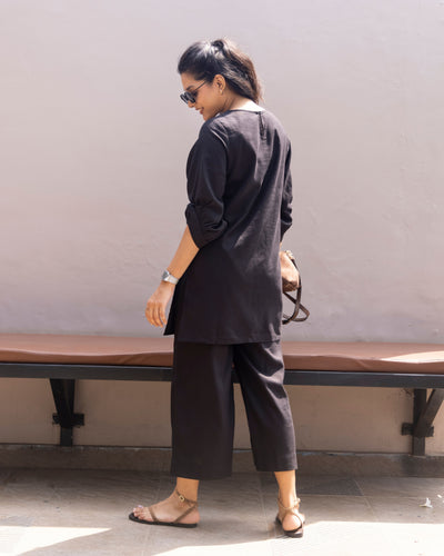 Front Row Co-ord Set in Ink Black