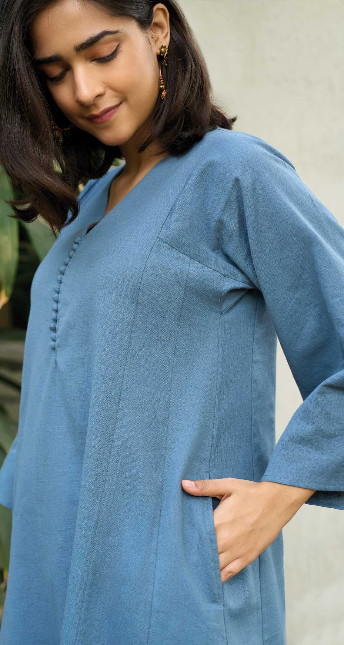 Lip Tint Kurta in Blue