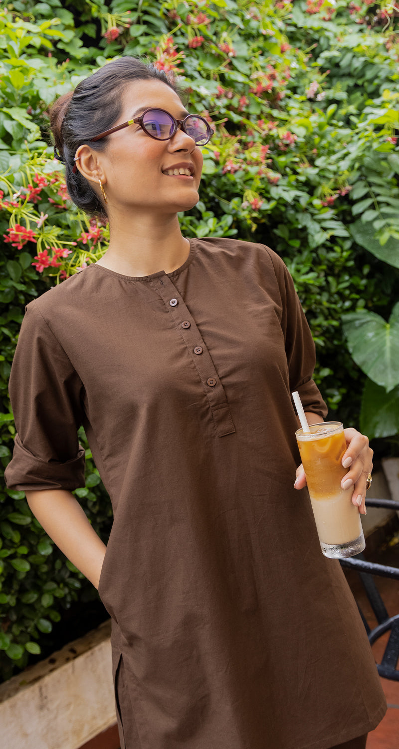 Iced Coffee Top in Espresso Brown