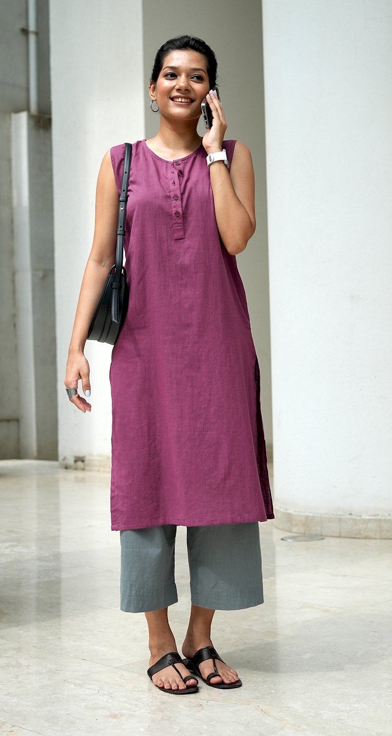 First Rain Kurta Set in Burgundy