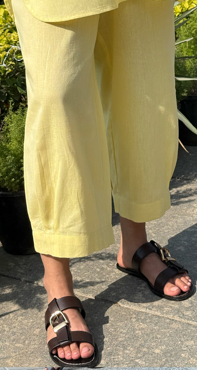 Silver Hoops Kurta Set in Yellow