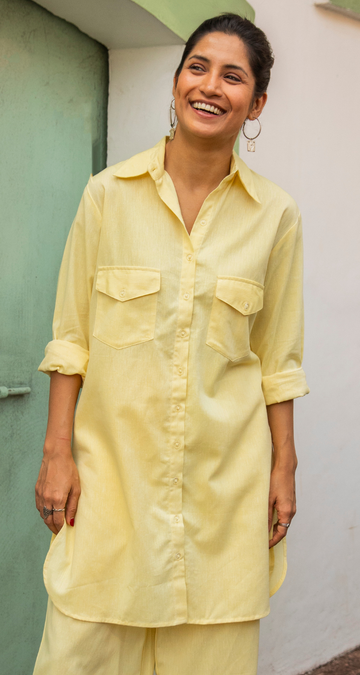 Bougainvillea Kurta in Butter Yellow