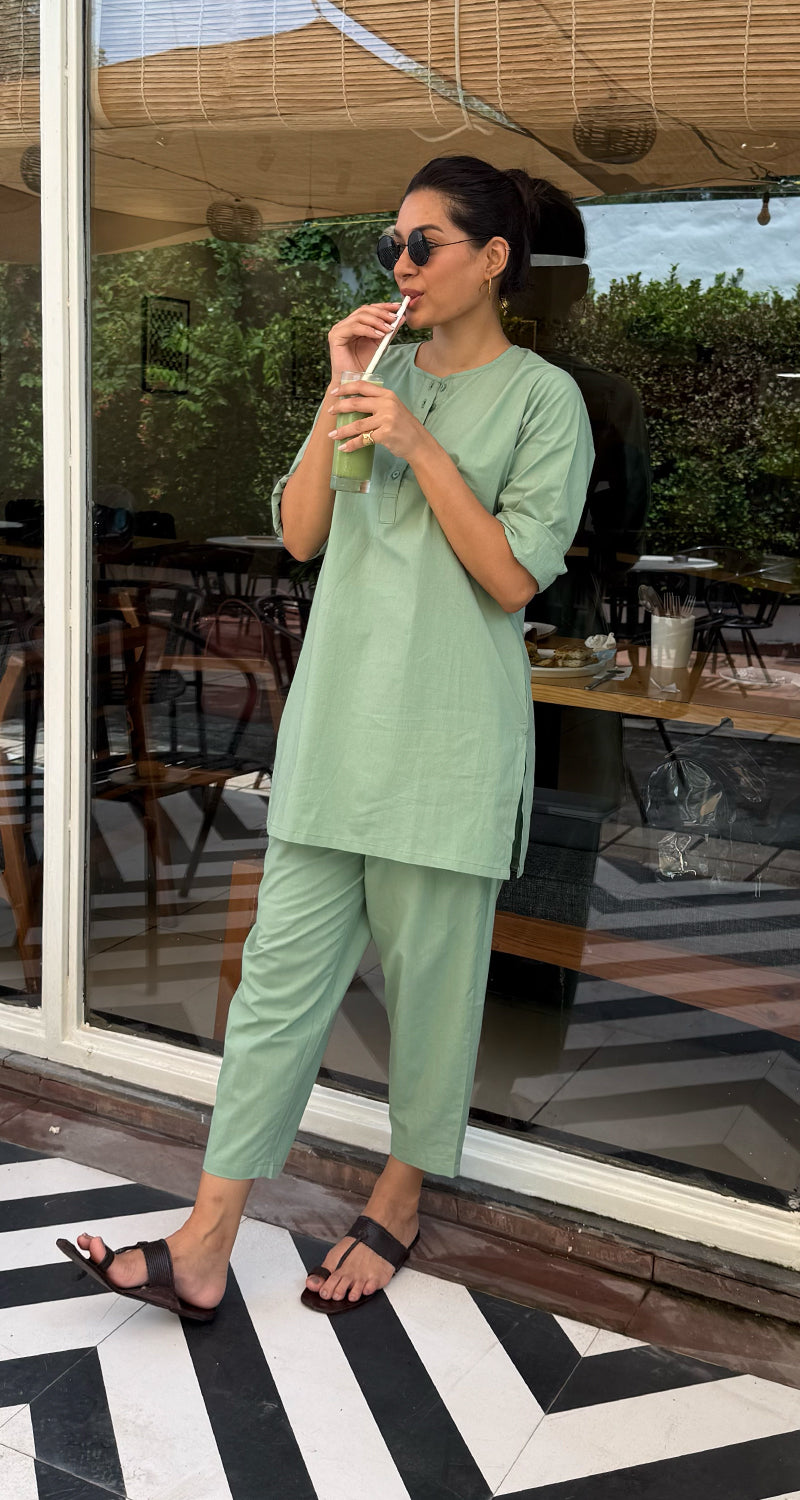 Iced Coffee Top in Matcha Green