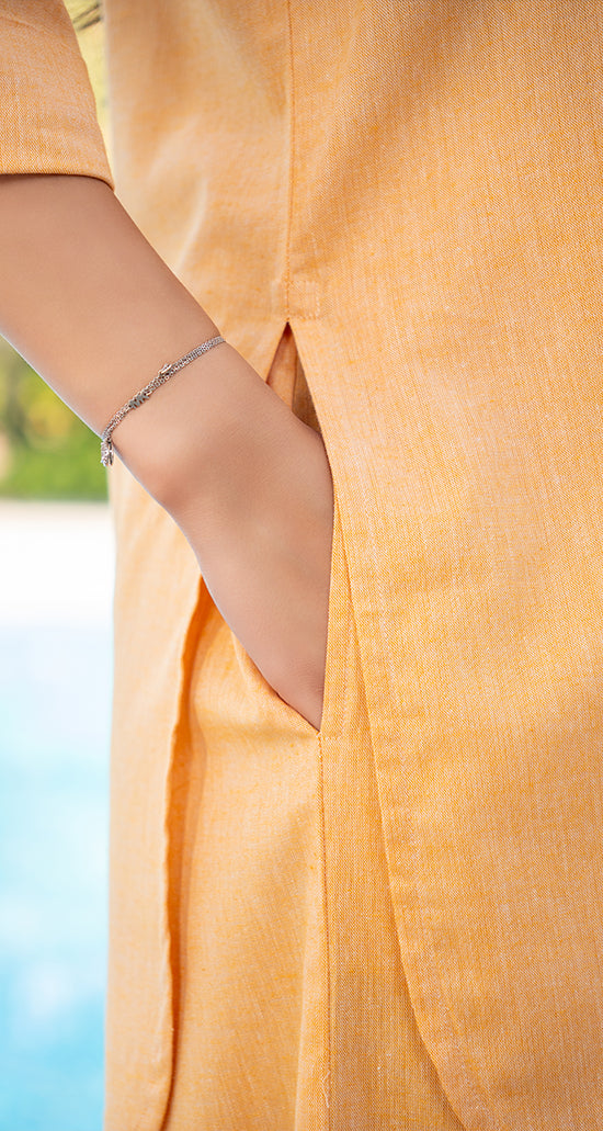 Silver Hoops Pants in Peach