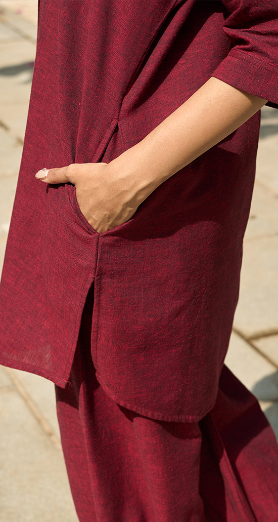 Sunday Paper Co-ord Set in Mellow Red