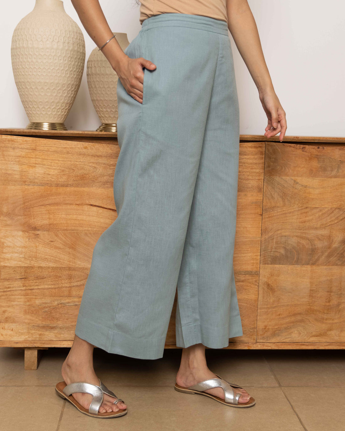 Front Row Pants in Sea Green