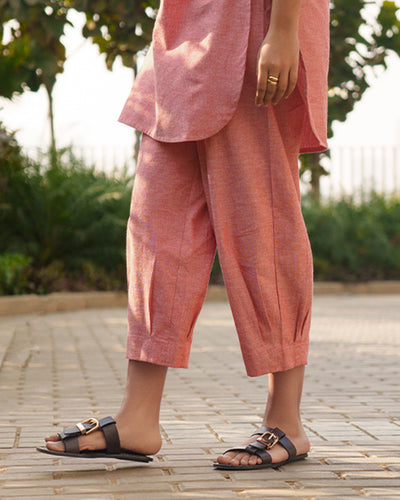 Silver Hoops Pants in Coral Orange
